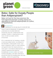 Article: Botox: Safer for Sweaty People than Antiperspirant?