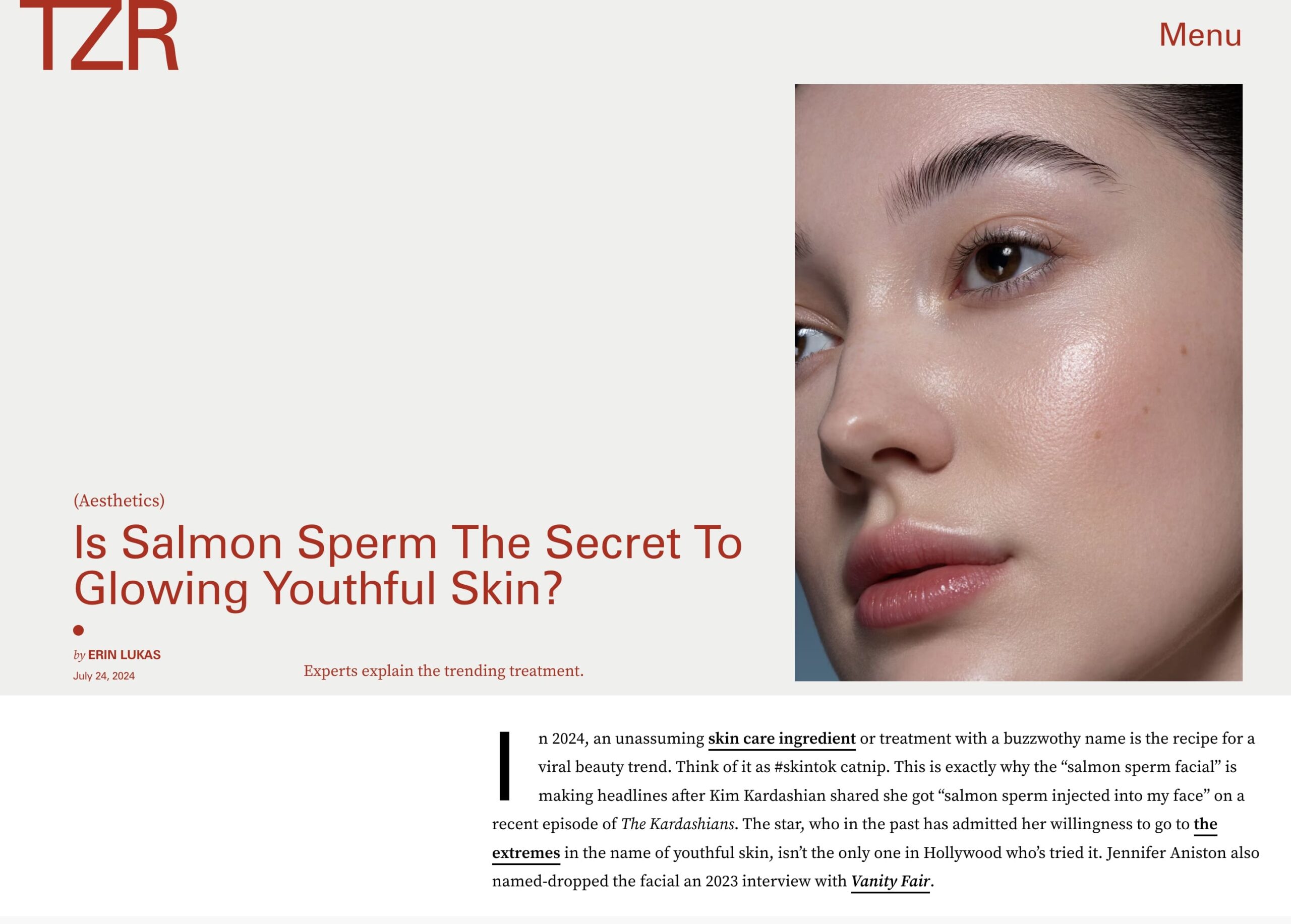 Article: Is Salmon Sperm The Secret To Glowing Youthful Skin?